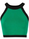 Nagnata Strap Back Crop Sports Top In Green