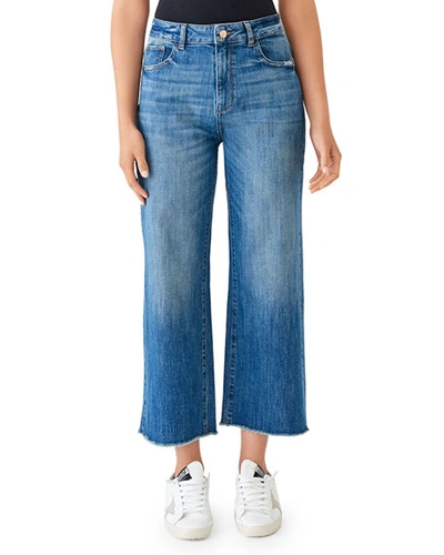 Dl Premium Denim Hepburn High-rise Cropped Wide-leg Jeans In Palmer