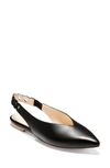 Cole Haan Merrit Grand Smooth Leather Skimmer Flats In Black
