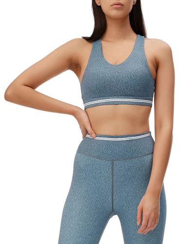 All Fenix Camilla Speckled High-impact Sports Bra In Blue/gray