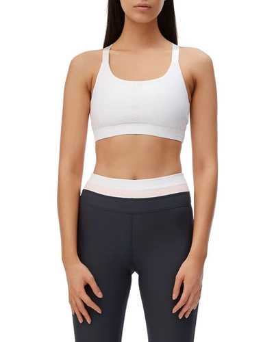 All Fenix Core Mesh Scoop-neck Sports Bra In White