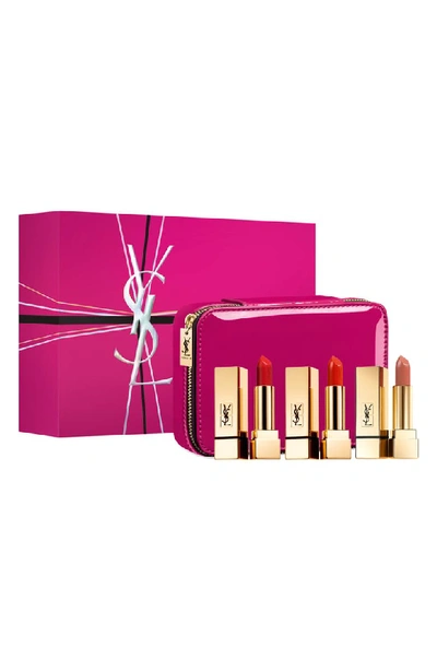 Saint Laurent Rouge Pur Couture Lipstick Vanity Trio ($114 Value) In Rouge Pur Couture Set