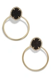 Baublebar Lutana Druzy Hoop Earrings In Black/ Gold