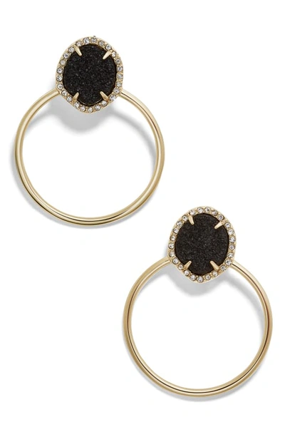 Baublebar Lutana Druzy Hoop Earrings In Black/ Gold