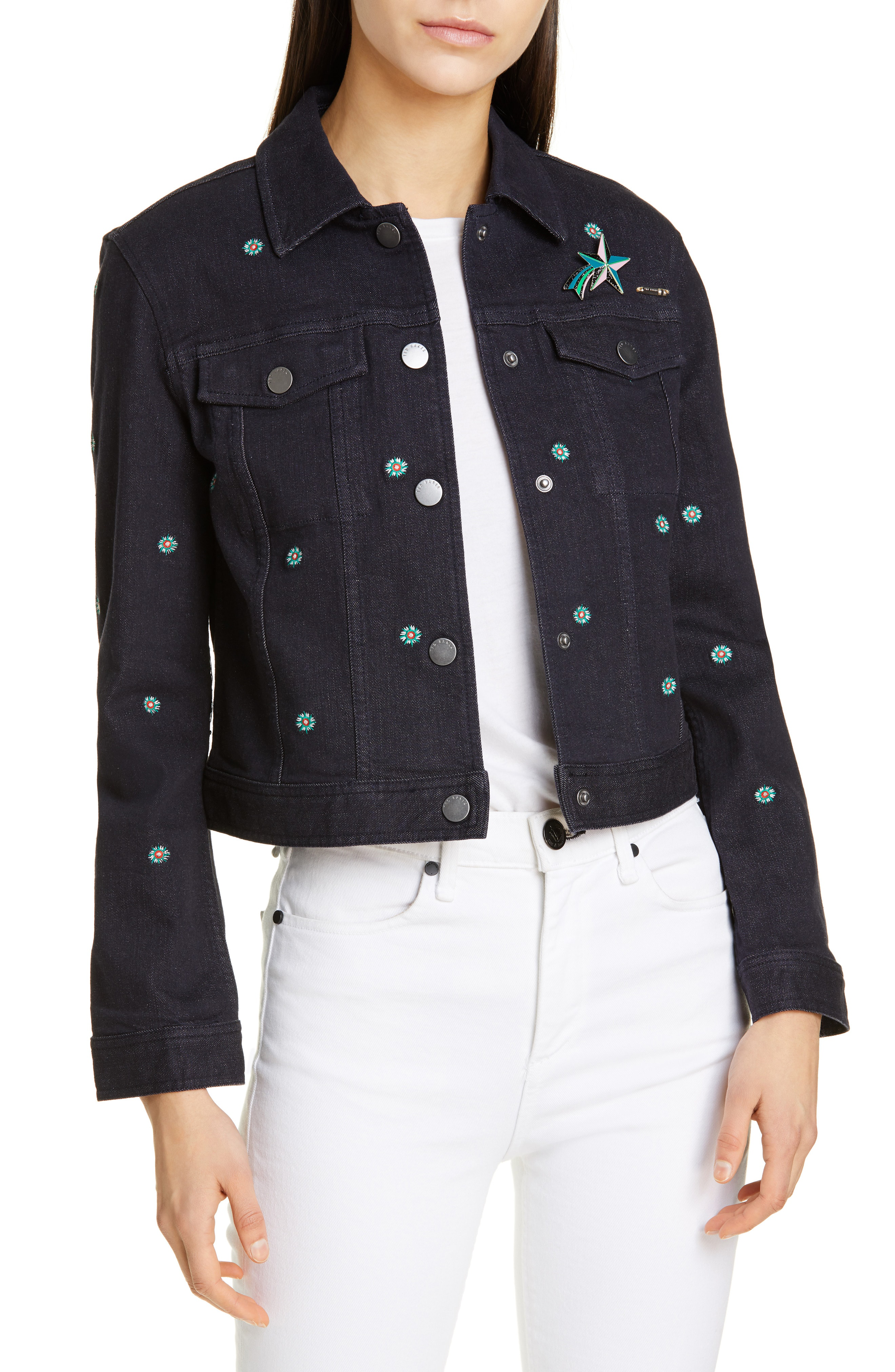 ted baker embroidered jeans