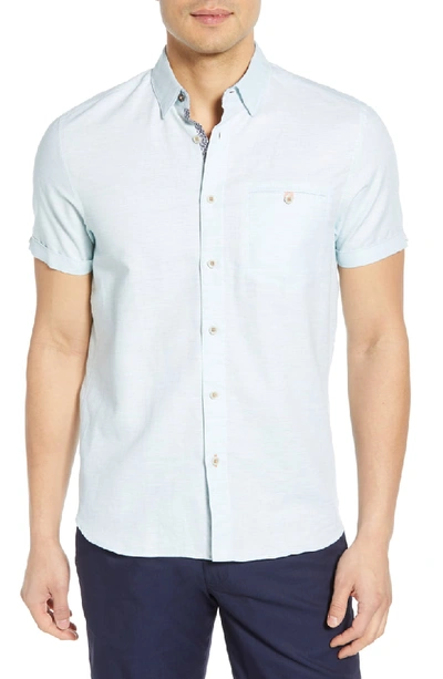 Ted Baker Clion Slim Fit Shirt In Green