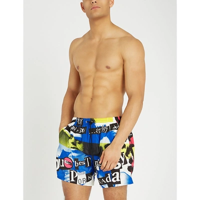 Dsquared2 Relaxed-fit Sex Pistols Print Swim Shorts In Blue Multi