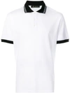 Versace Logo Collar Polo Shirt In White