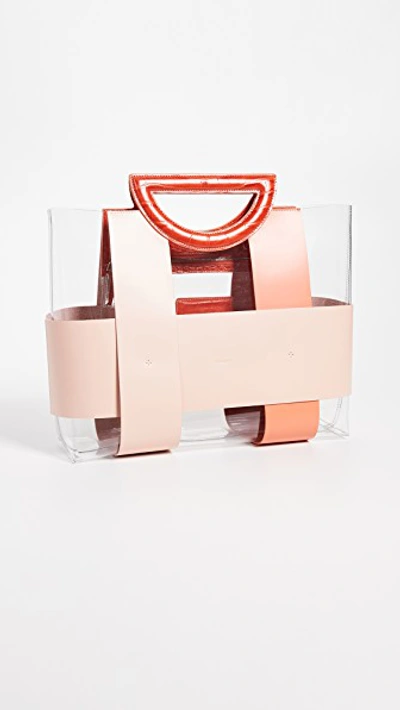Mlouye Chequer Tote In Coral
