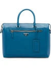 Prada Saffiano Leather Briefcase - Blue