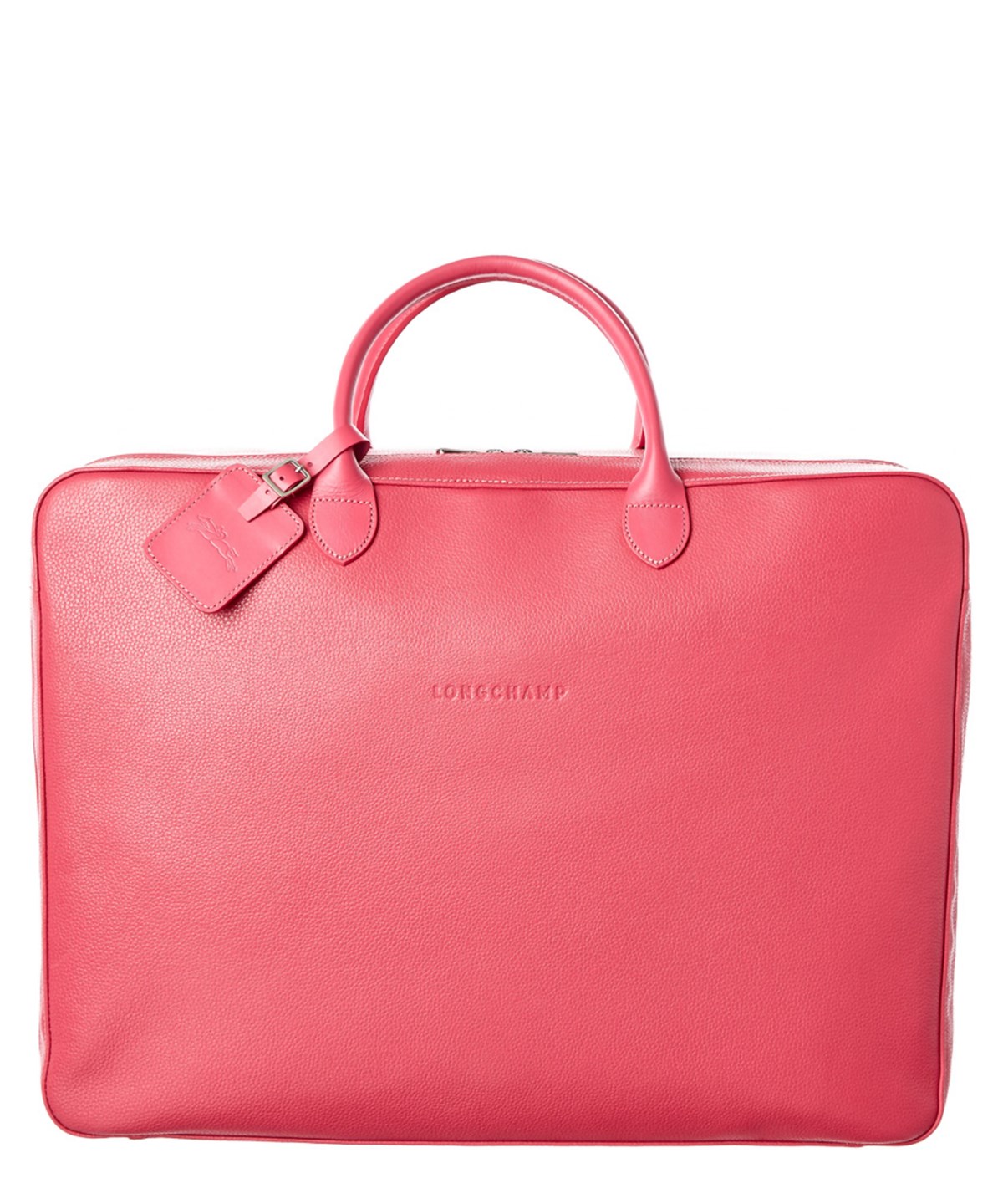 pink leather suitcase