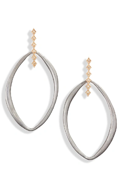 Armenta New World Crivelli Diamond Hoop Earrings In Gold/ Silver