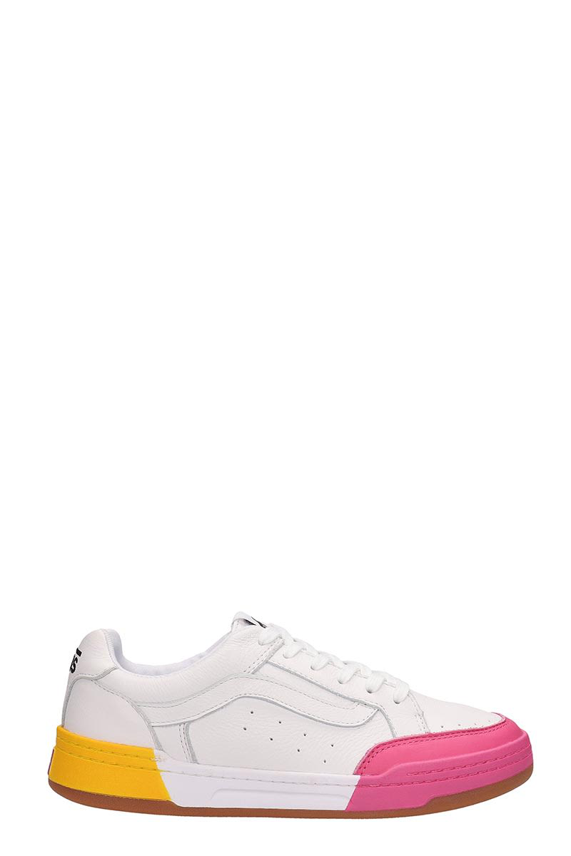 pink and white vans