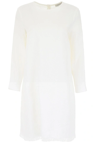 Max Mara Linen Shirt Dress In Bianco (white)
