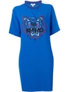 Kenzo Embroidered Tiger Dress In Blue