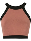 Nagnata Strap Back Crop Sports Top In Pink
