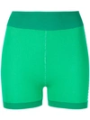 Nagnata Yoni Side Stripe Compression Shorts In Tropic Green Cream
