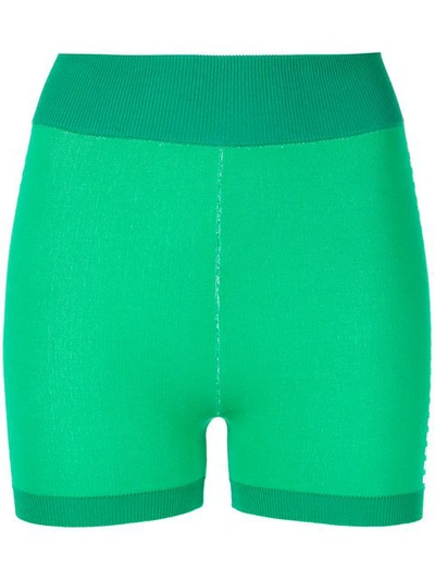 Nagnata Yoni Side Stripe Compression Shorts In Tropic Green Cream