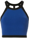 Nagnata Strap Back Crop Top In Blue