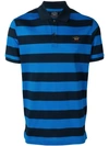 Paul & Shark Striped Polo Shirt In Light Blue