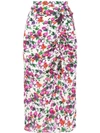 Saloni Kelly Floral Print Silk Skirt In Multicolour