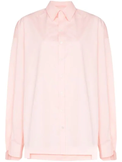 Y/project Oversized Double-layer Cotton Shirt In Orange