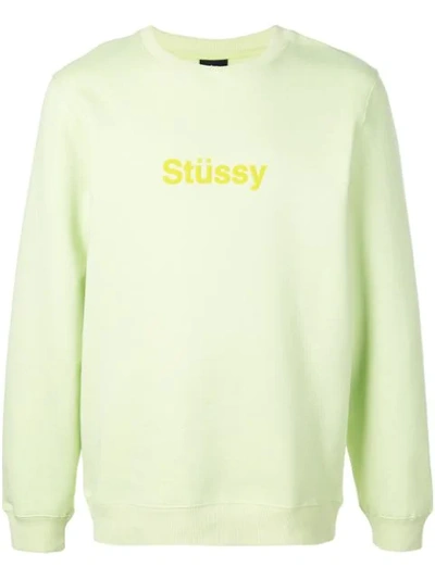 Stussy Logo Print Sweatshirt In Green