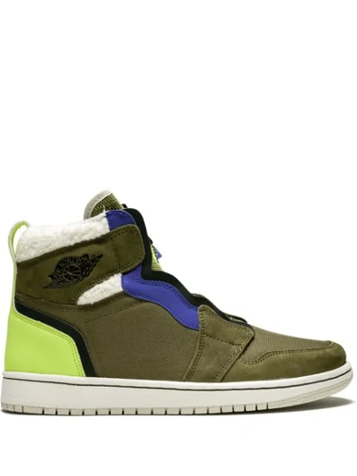 Jordan Air  1 High Zip Up Sneakers In Green