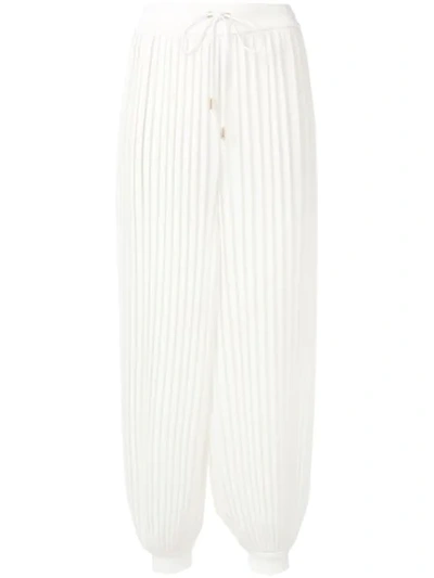 Atu Body Couture Pleated Design Trousers In White