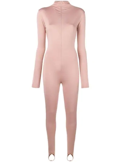 Atu Body Couture Stirrup Ankle Jumpsuit In Pink