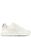 New Balance Logo Lace-up Sneakers In White