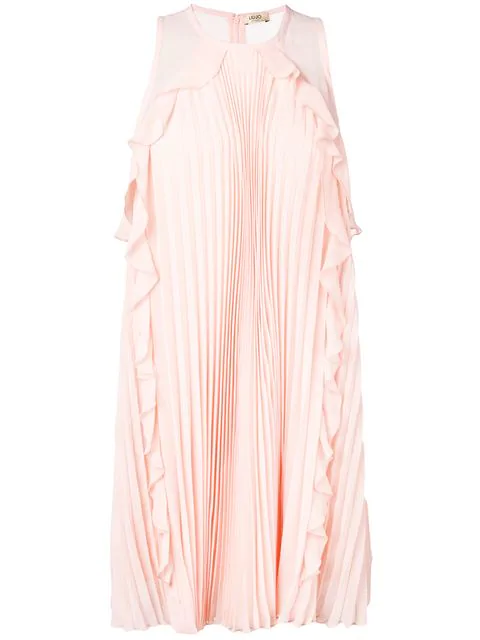 Liu •jo Plisse Sleeveless Mini Dress In Pink | ModeSens