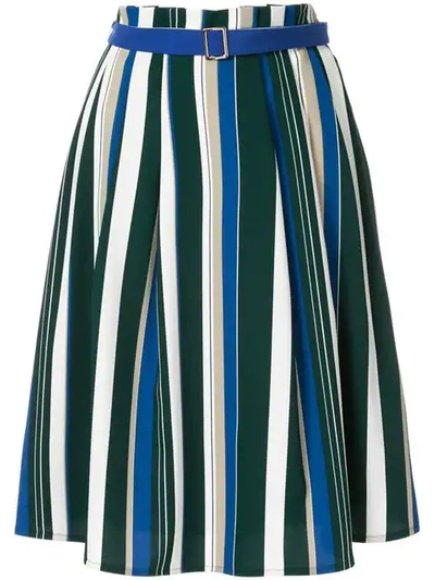Guild Prime Striped Flared Skirt In Multicolour