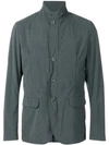 Herno Buttoned High Neck Jacket In Grey