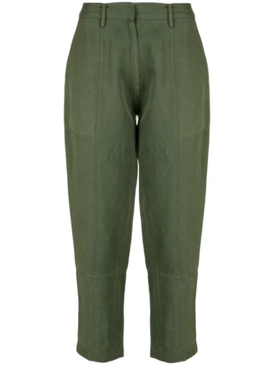 Apiece Apart Straight Leg Trousers In Green