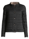 Herno Women's Matte & Shiny Basic Reversible Jacket In Black Taupe