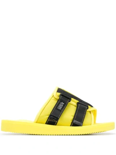 Palm Angels Suicoke Patch Slider In Yellow
