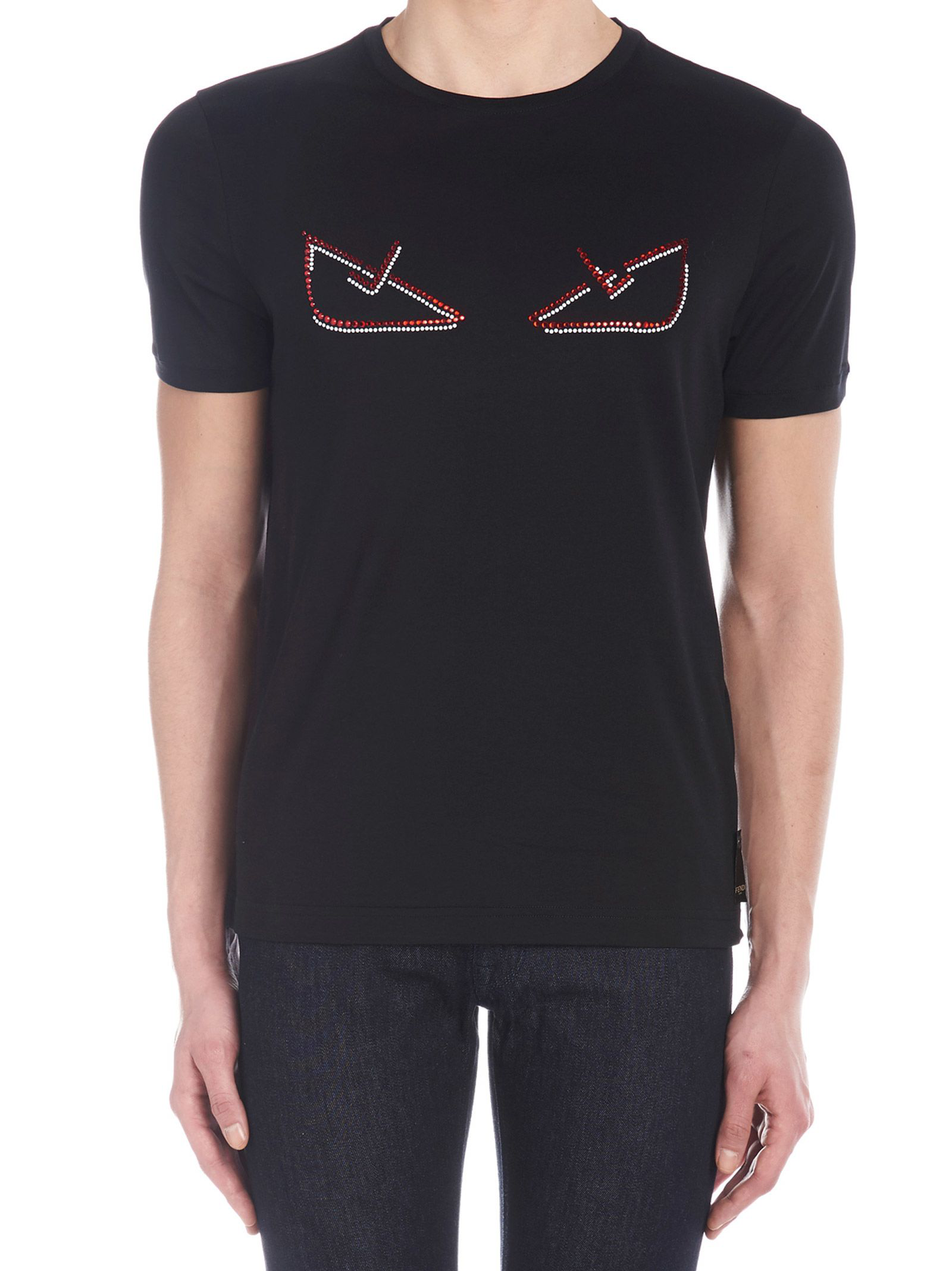 Fendi 'demon Eyes' T-shirt In Black 