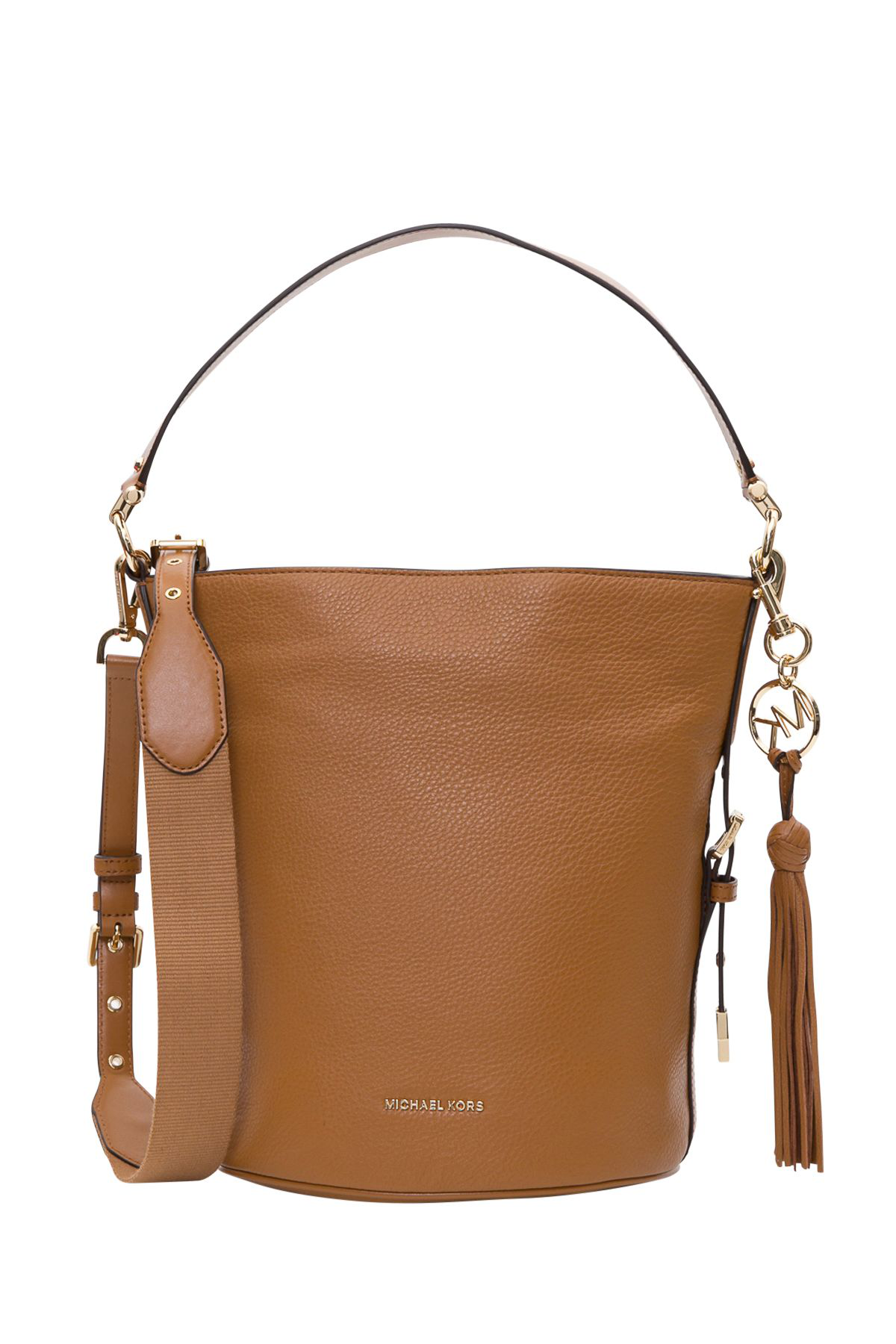 michael michael kors brooke pebble leather bucket shoulder bag