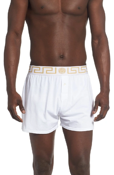 Versace Intimo Uomo Boxers In White/ Gold