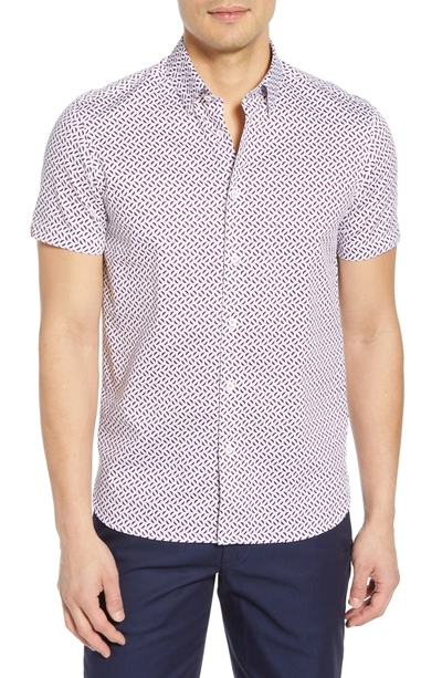 Ted Baker Telofon Slim Fit Shirt In Purple