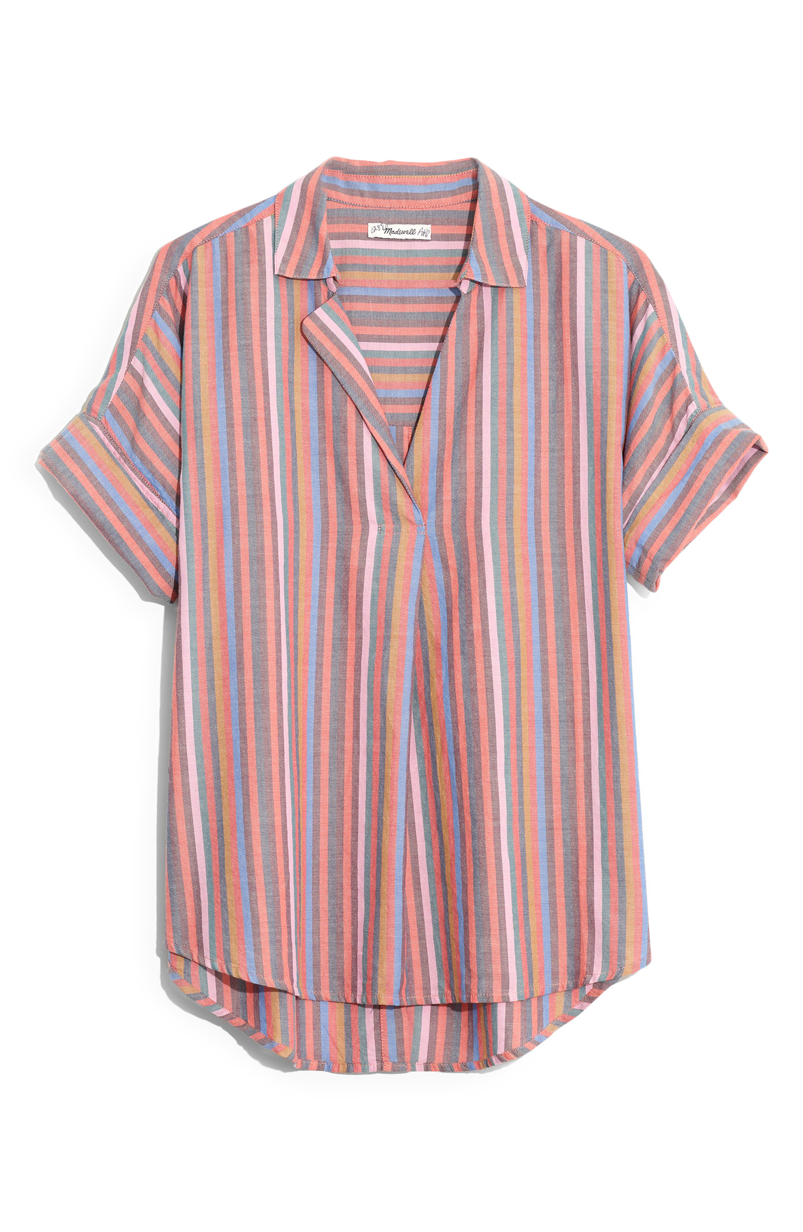 madewell courier stripe button back shirt