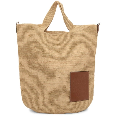 + Paula's Ibiza small leather-trimmed woven raffia tote