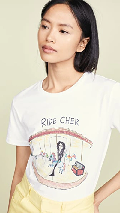 Unfortunate Portrait Ride Cher T-shirt In White