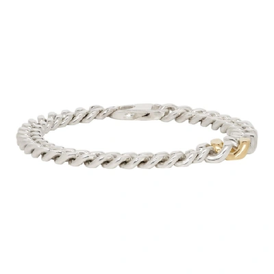 Bunney Silver And Gold Simple Chain Bracelet