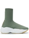 Acne Studios Knitted Sock Sneakers In Green