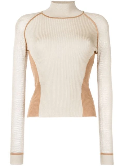 Fendi Color Block Sweater In Neutrals