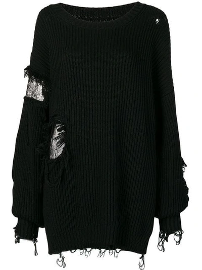 Almaz Oversized Destroyed Jumper In Black