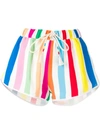 Mira Mikati Rainbow Striped Shorts In White