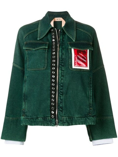 N°21 Contrast Pocket Jacket In Green